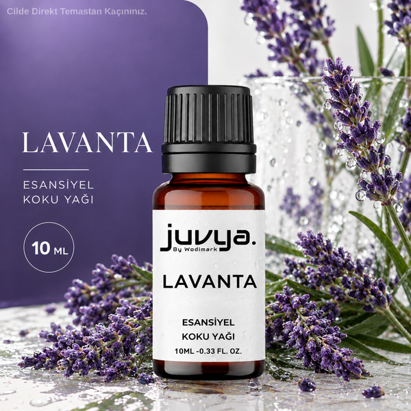 Juvya. Lavanta Esansiyel Uçucu Koku Yağı Buhurdanlık Yağı Difüzör Esansı Hobi Esans Ortam Oda Kokusu 10ml
