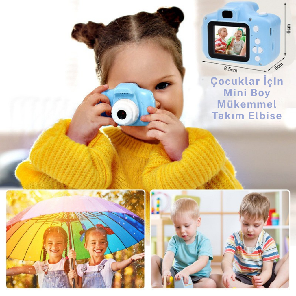 Wodimark Dijital Fotoğraf Makinesi Çocuk Mini 1080p Hd Kamera Selfie
