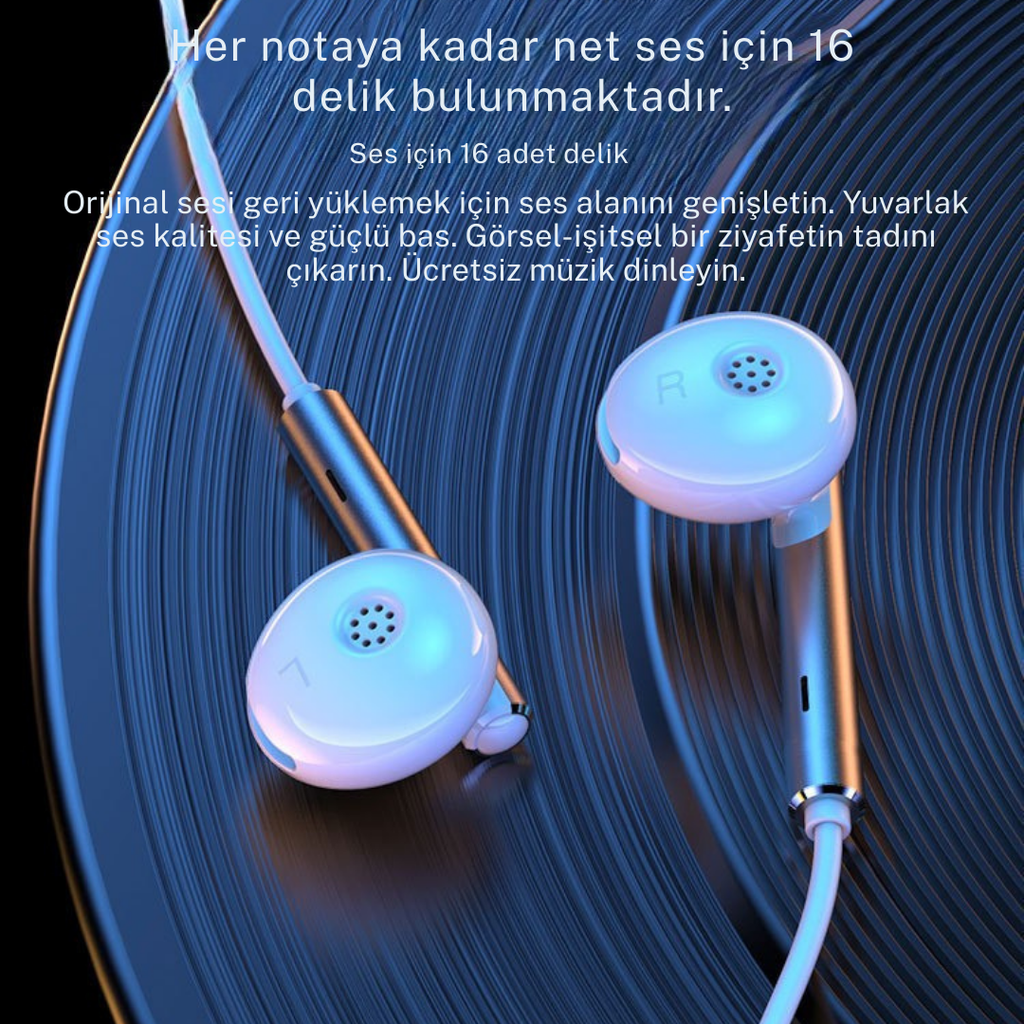 Wodimark 3.5mm AUX Kablolu Kulaklık – Mikrofonlu ve Kumandalı, Gürültü İzolasyon