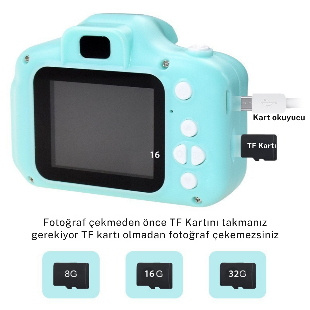 Wodimark Dijital Fotoğraf Makinesi Çocuk Mini 1080p Hd Kamera Selfie