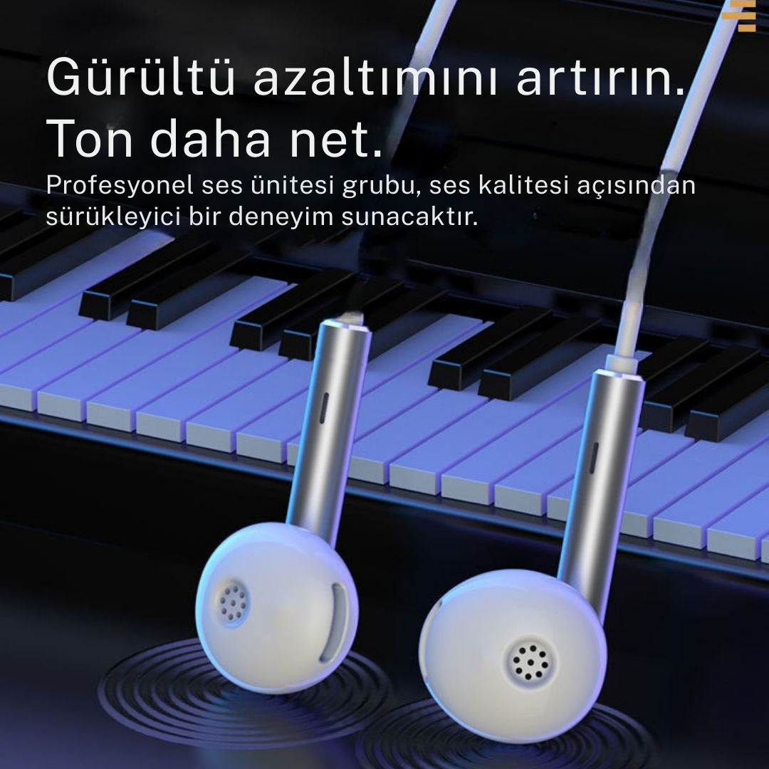 Wodimark Type-C Kablolu Kulaklık – Beyaz renkli