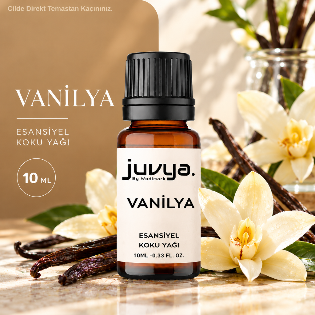 Juvya. Vanilya Esansiyel Uçucu Koku Yağı Buhurdanlık Yağı Difüzör Esansı Hobi Esans Ortam Oda Kokusu 10ml