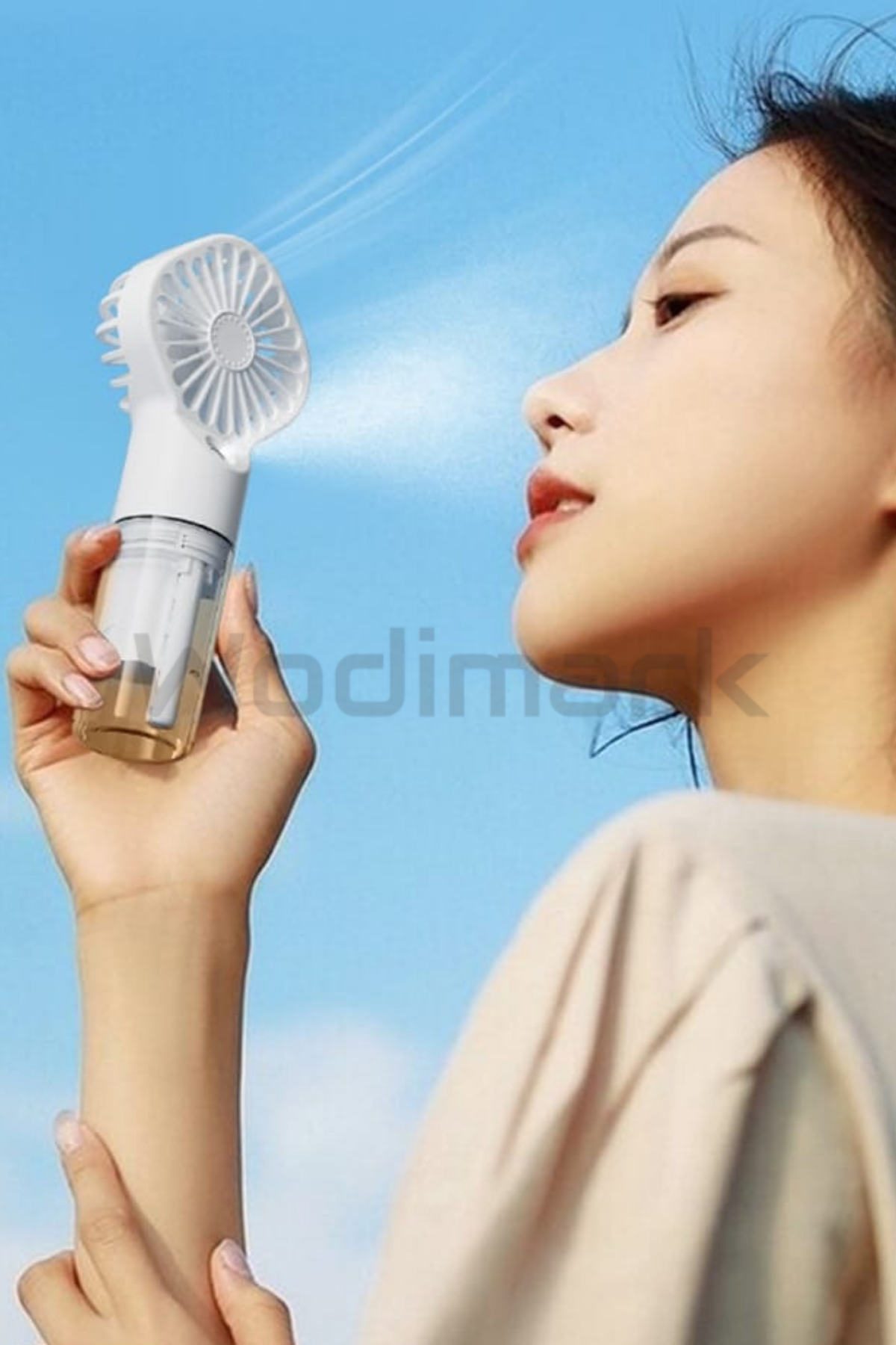 Wodimark El Tipi Sulu Buharlı Fan Şarjlı Vantilatör Mini Masaüstü El Fan Taşınab