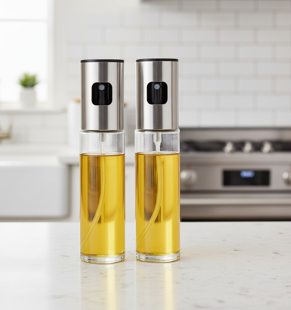 Spreyli Cam Yağdanlık 100 ml – Zeytinyağı, Sirke, Limon ve Sos İçin Püskürtücü Şişe