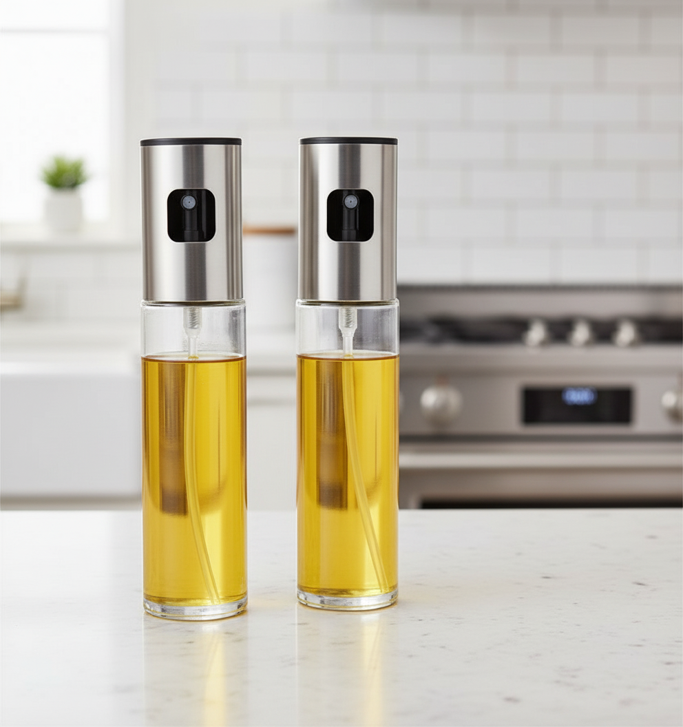 Spreyli Cam Yağdanlık 100 ml – Zeytinyağı, Sirke, Limon ve Sos İçin Püskürtücü Şişe