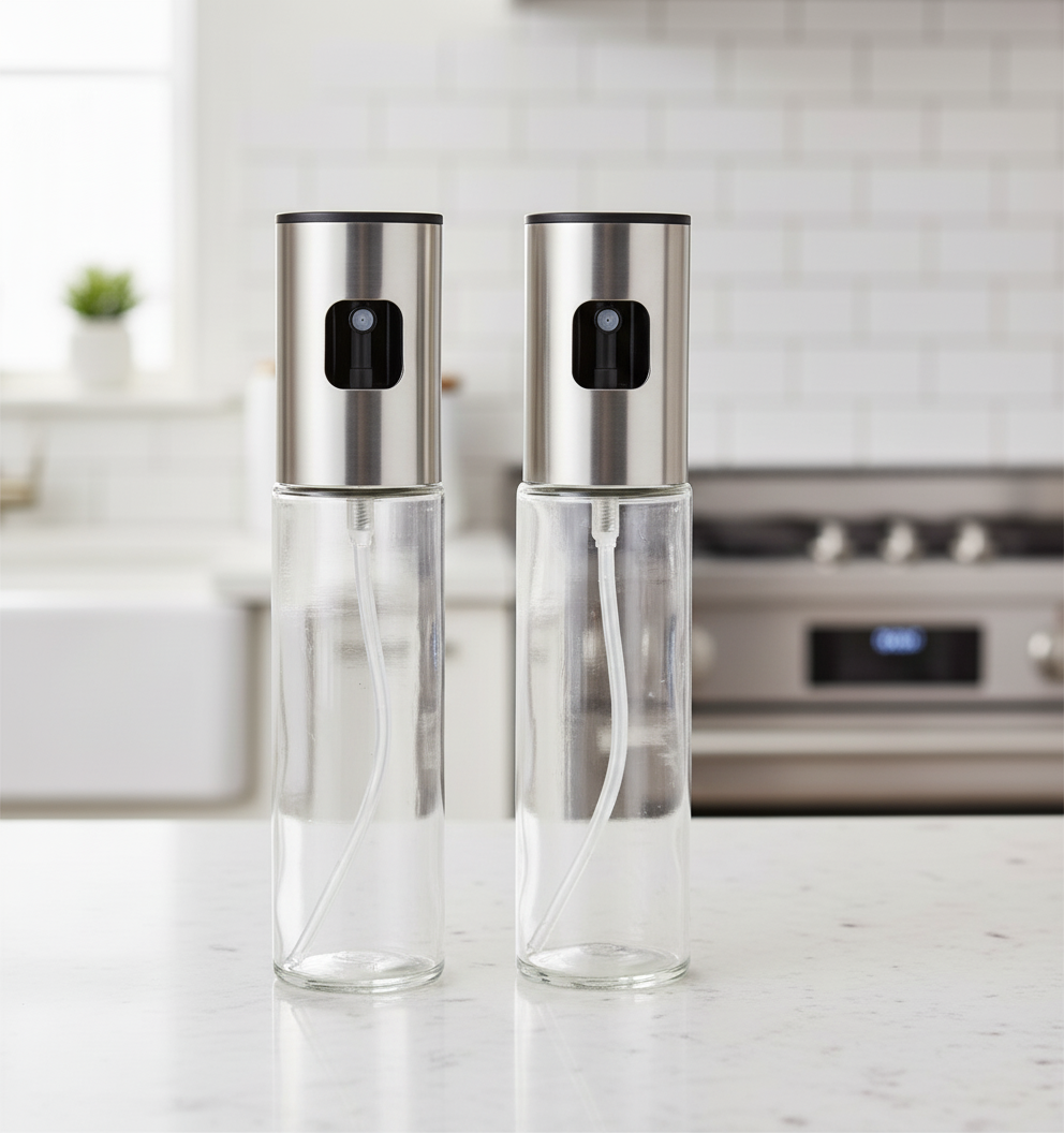 Spreyli Cam Yağdanlık 100 ml – Zeytinyağı, Sirke, Limon ve Sos İçin Püskürtücü Şişe